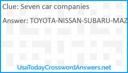 Seven car companies Answer