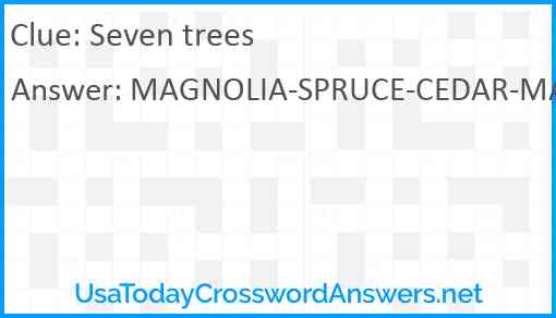 Seven trees Answer
