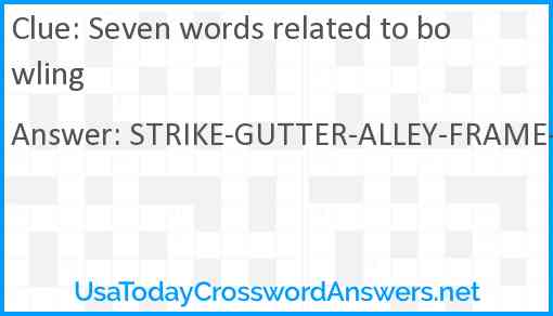 Seven words related to bowling Answer