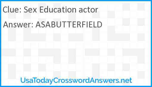 Sex Education actor Answer