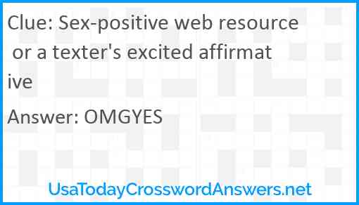 Sex-positive web resource or a texter's excited affirmative Answer