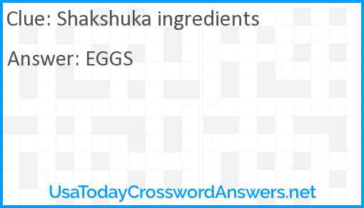 Shakshuka ingredients Answer
