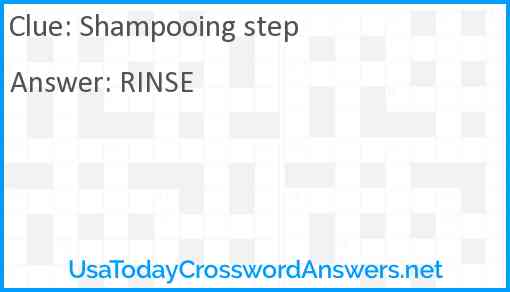 Shampooing step Answer