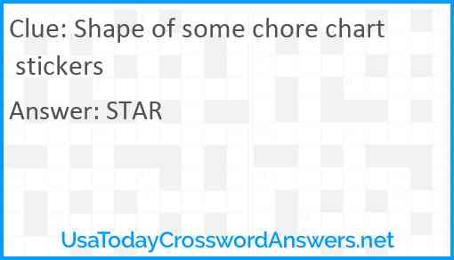 Shape of some chore chart stickers Answer