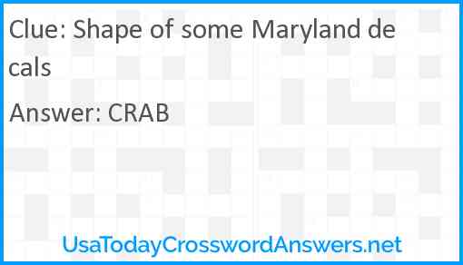Shape of some Maryland decals Answer