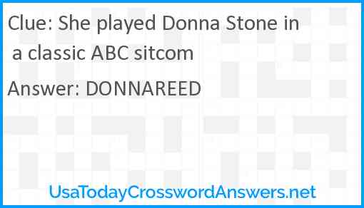 She played Donna Stone in a classic ABC sitcom Answer