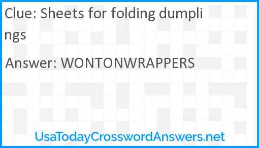 Sheets for folding dumplings Answer