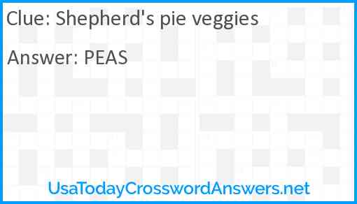 Shepherd's pie veggies Answer