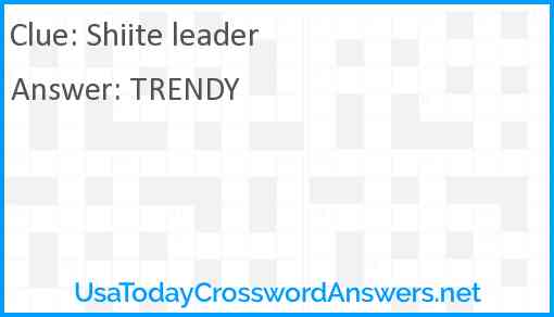 Shiite leader Answer