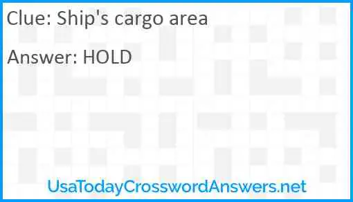 Ship's cargo area Answer