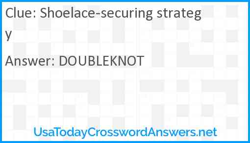 Shoelace-securing strategy Answer