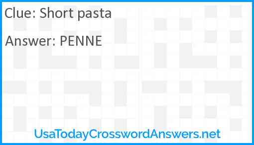 Short pasta Answer