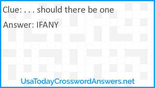 . . . should there be one Answer