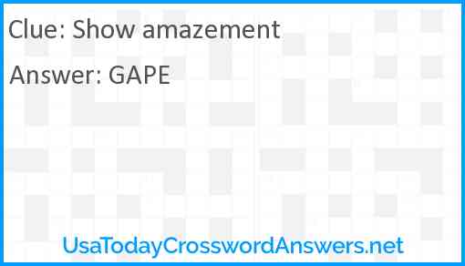 Show amazement Answer