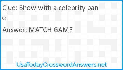 Show with a celebrity panel Answer