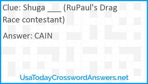 Shuga ___ (RuPaul's Drag Race contestant) Answer