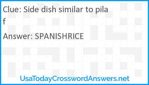 Side dish similar to pilaf Answer