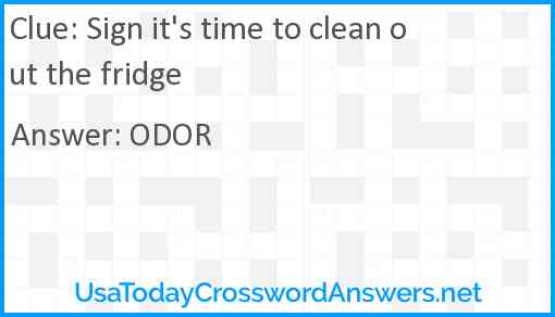 Sign it's time to clean out the fridge Answer