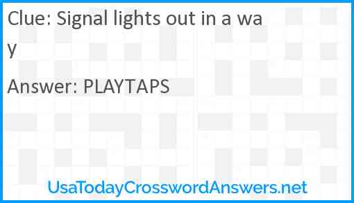 Signal lights out in a way Answer