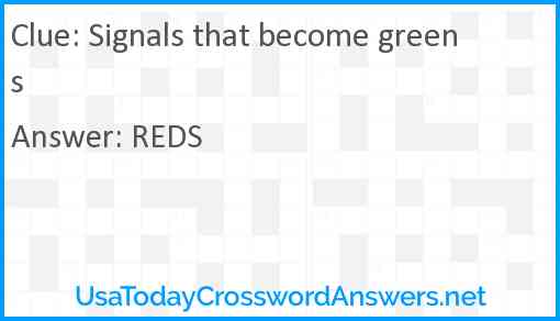 Signals that become greens Answer