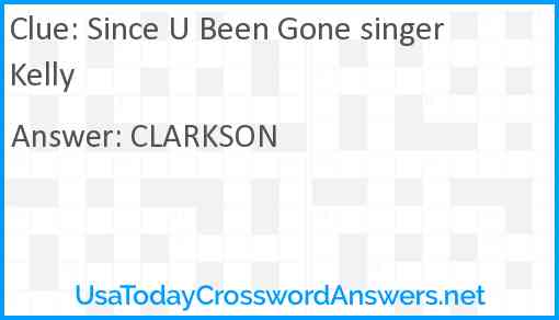 Since U Been Gone singer Kelly Answer