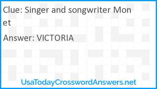 Singer and songwriter Monet Answer