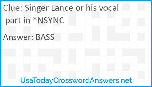 Singer Lance or his vocal part in *NSYNC Answer