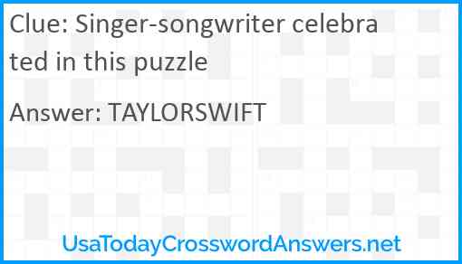 Singer-songwriter celebrated in this puzzle Answer