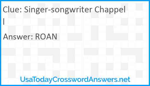 Singer-songwriter Chappell Answer