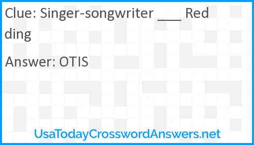 Singer-songwriter ___ Redding Answer