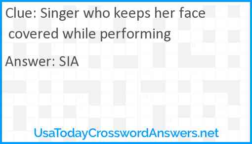 Singer who keeps her face covered while performing Answer
