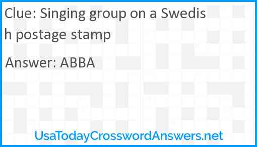 Singing group on a Swedish postage stamp Answer