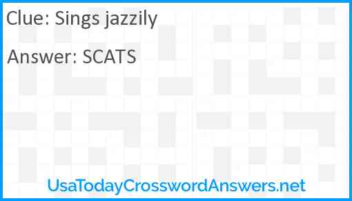 Sings jazzily Answer