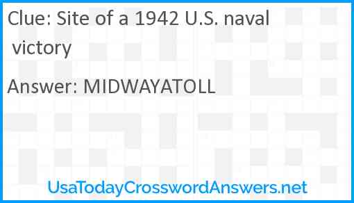 Site of a 1942 U.S. naval victory Answer