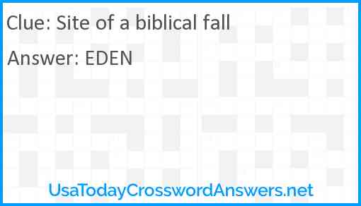 Site of a biblical fall Answer