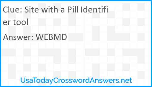 Site with a Pill Identifier tool Answer