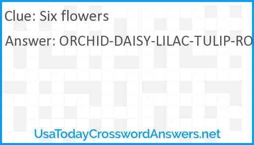 Six flowers Answer