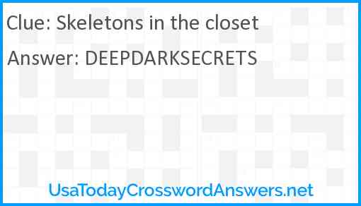 Skeletons in the closet Answer