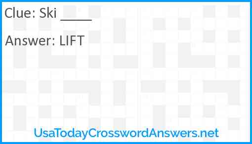 Ski ____ Answer