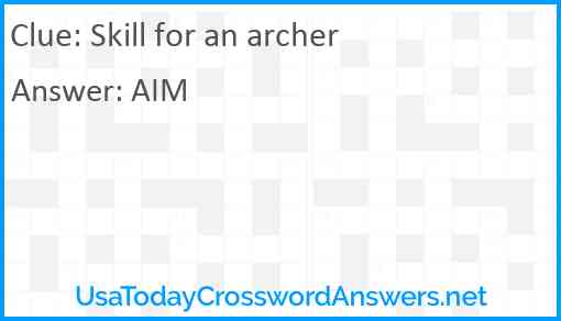 Skill for an archer Answer