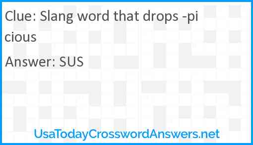 Slang word that drops -picious Answer