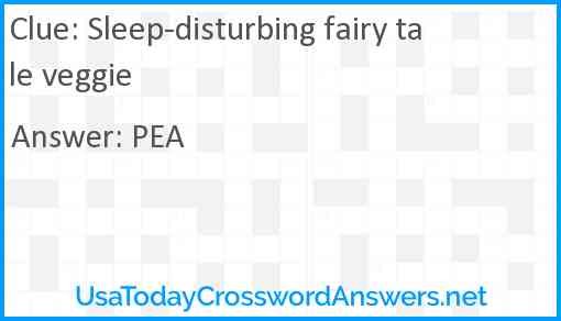 Sleep-disturbing fairy tale veggie Answer