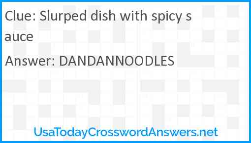 Slurped dish with spicy sauce Answer