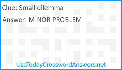 Small dilemma Answer