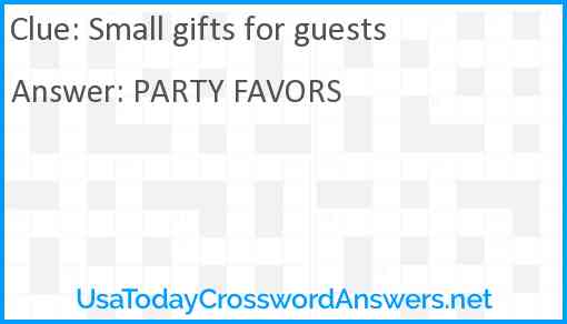Small gifts for guests Answer