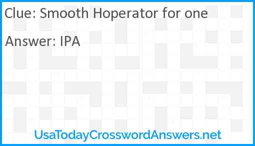 Smooth Hoperator for one Answer