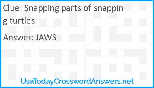 Snapping parts of snapping turtles Answer