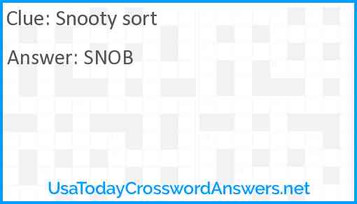 Snooty sort Answer