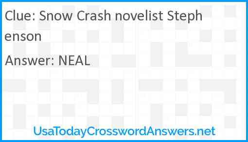 Snow Crash novelist Stephenson Answer