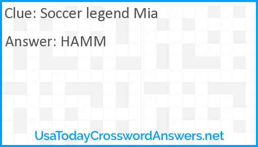 Soccer legend Mia Answer